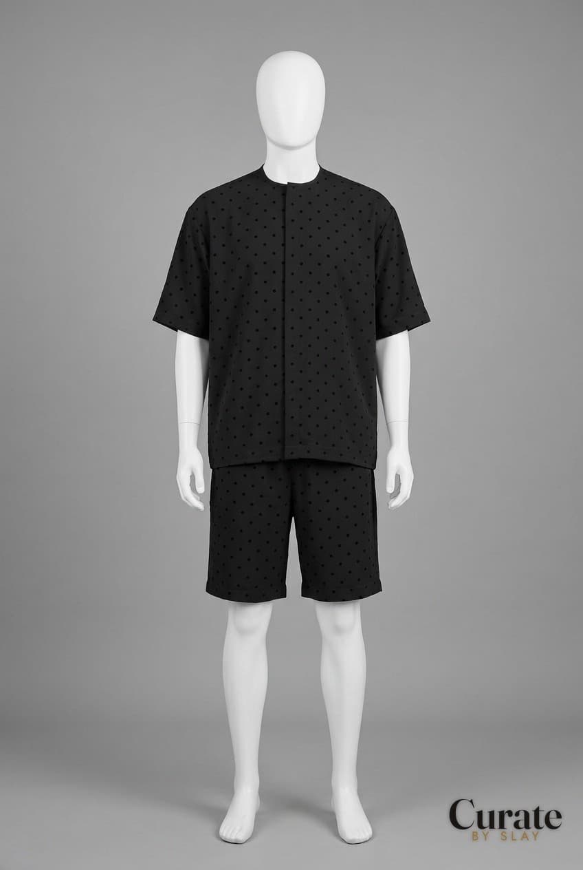 Outfit designed by Curate by Slay from a photo of fabric
